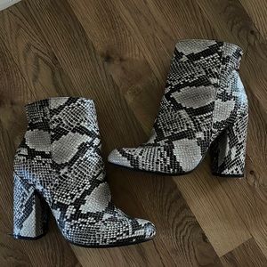 Snake skin booties